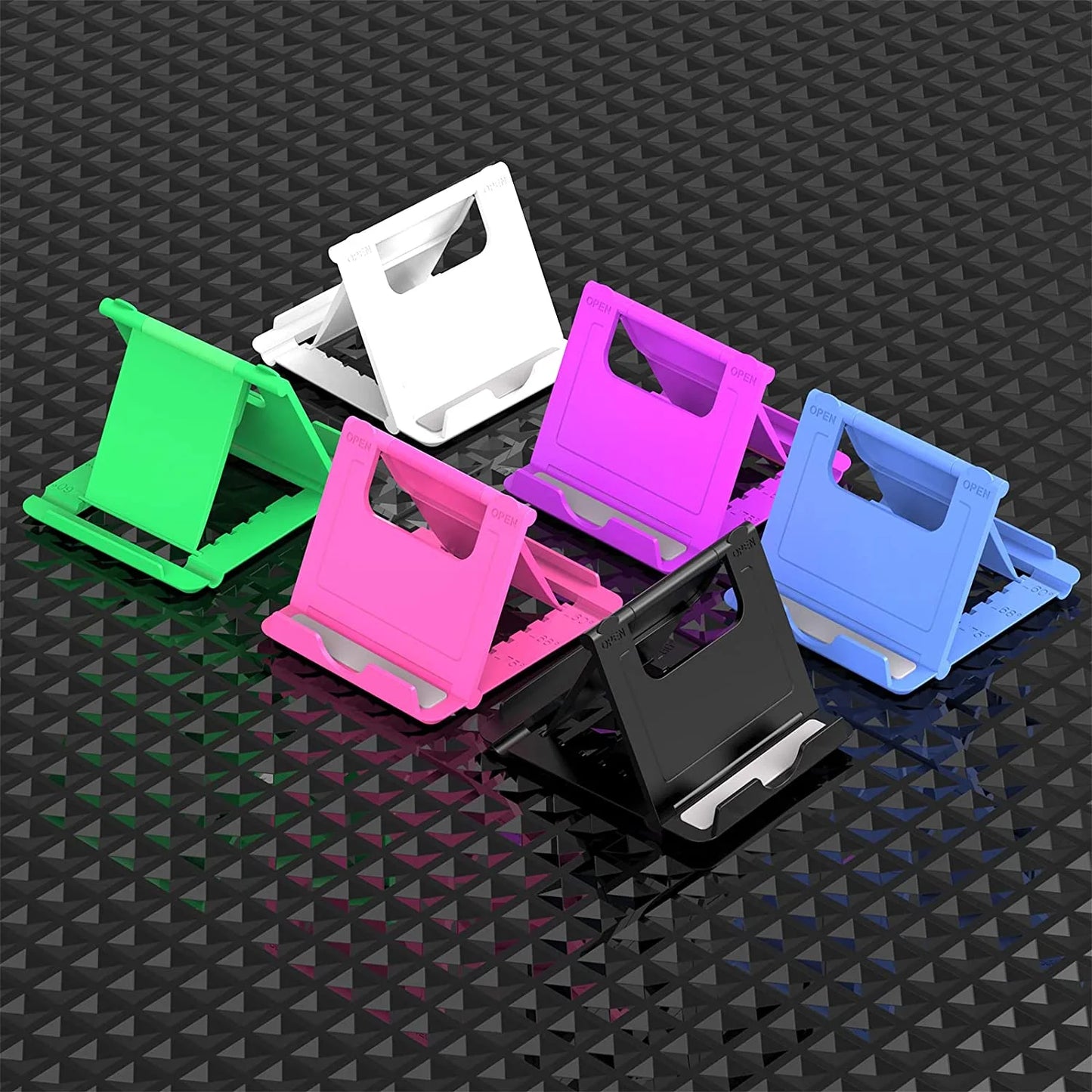 6PACK Desktop Cell Phone Stand Holder, Portable Universal Desk Stand for All Mobile Smart Phone Tablet Display