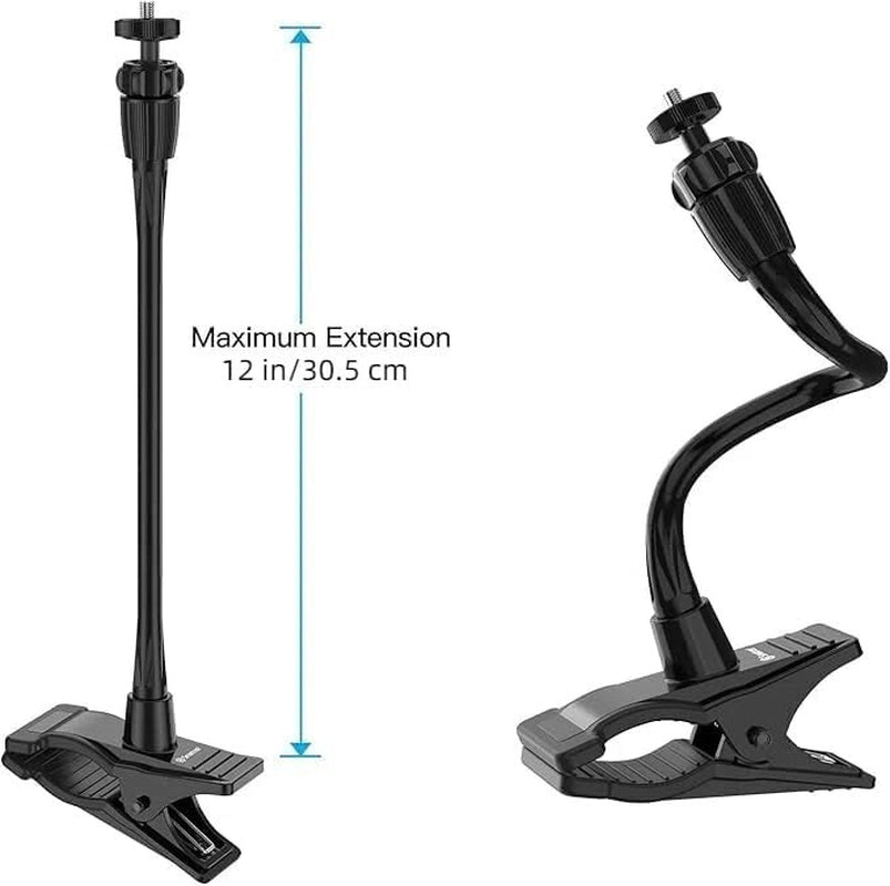 Flexible Gooseneck Clamp Mount 12" Adjustable for Webcam Gopro Photo Video