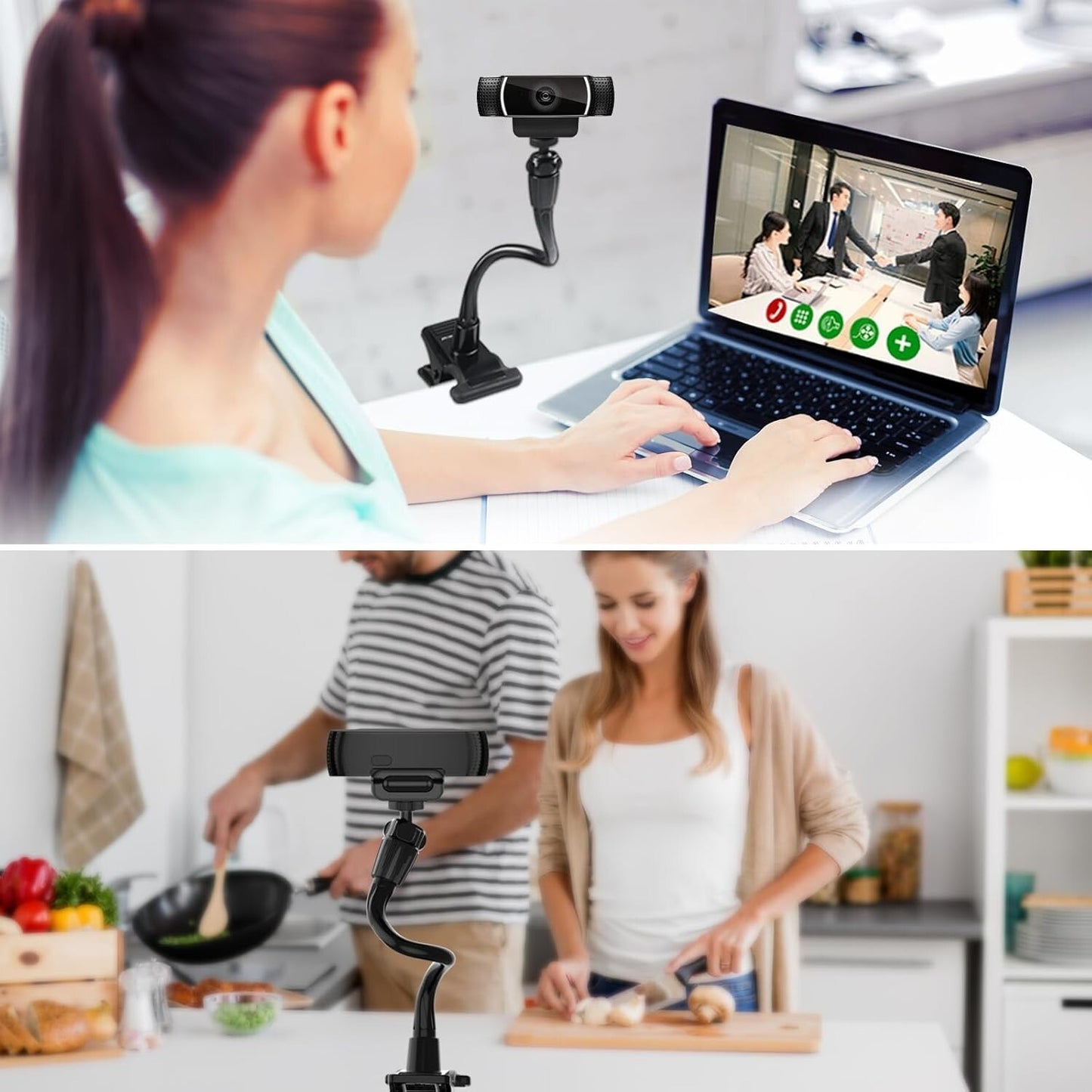 Flexible Gooseneck Clamp Mount 12" Adjustable for Webcam Gopro Photo Video
