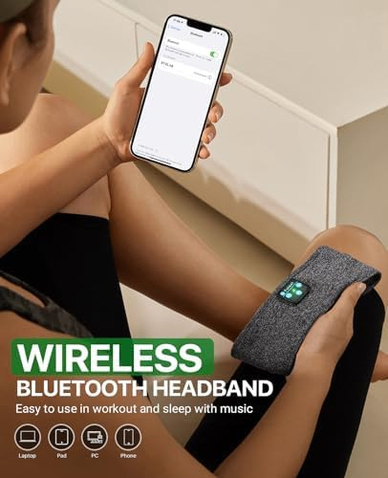 Sleep Headphones Bluetooth, Sleeping Headphones Headband Soft Elastic Comfortable Bluetooth Headband Headphones, for Men Women Teenager,Christmas Father Mothers Day Birthday