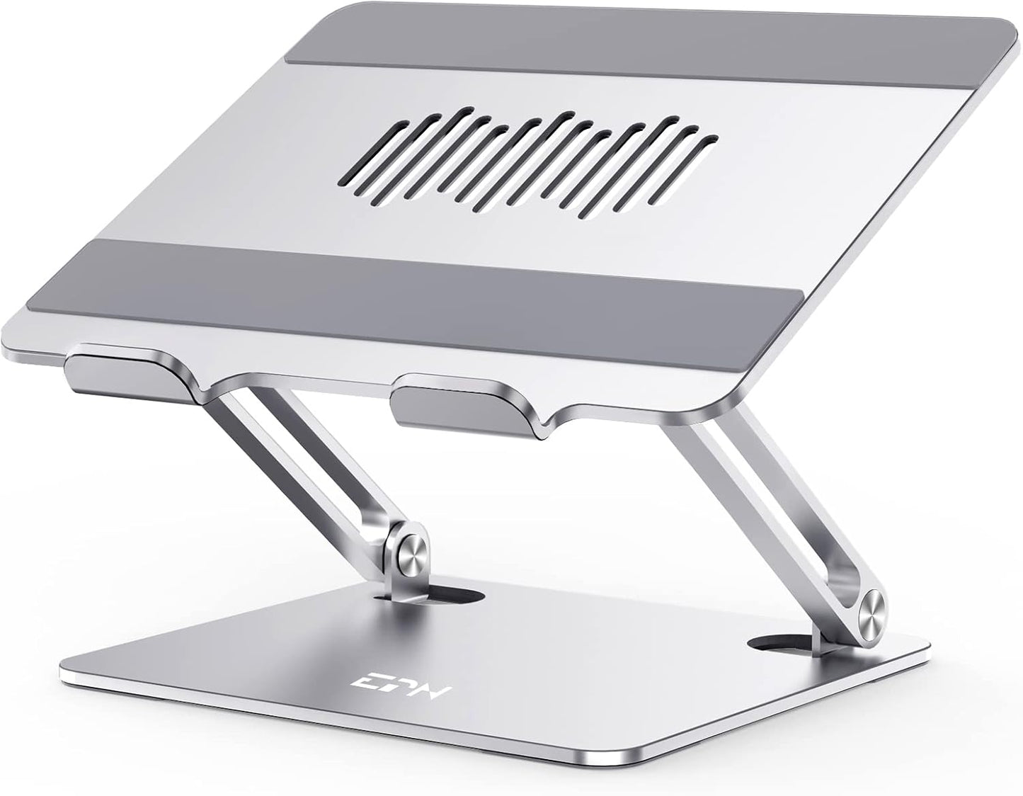 Laptop Stand for Desk, Ergonomic Aluminum Alloy Laptop Holder Adjustable Height Computer Stand Notebook Riser Compatible with Macbook Pro Air, Dell, HP, Lenovo, Samsung More 9-16" Laptops-Silver