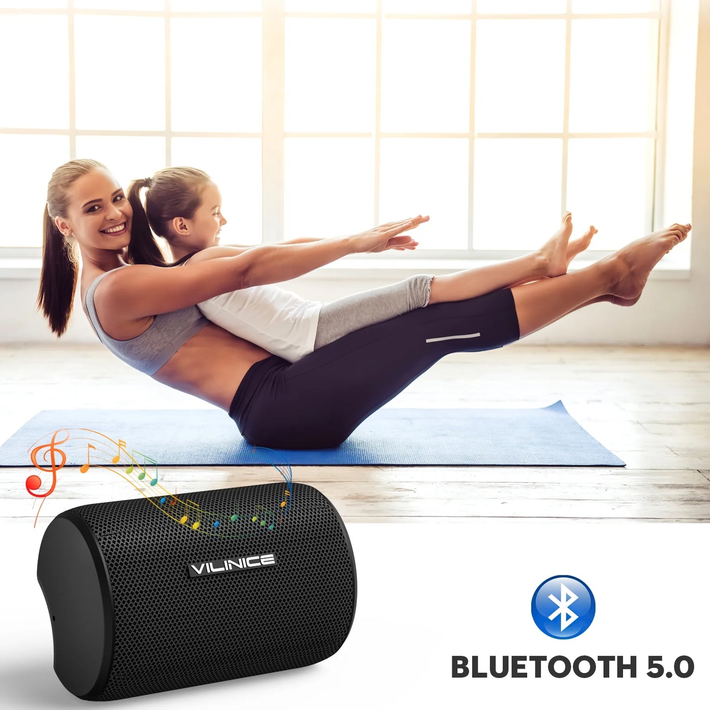 Portable Bluetooth Speaker, IPX7 Waterproof Wireless Speaker with Bluetooth 5.0, TWS Mini Speaker for Outdoor/Party/Beach/Travel/Gifts, Black