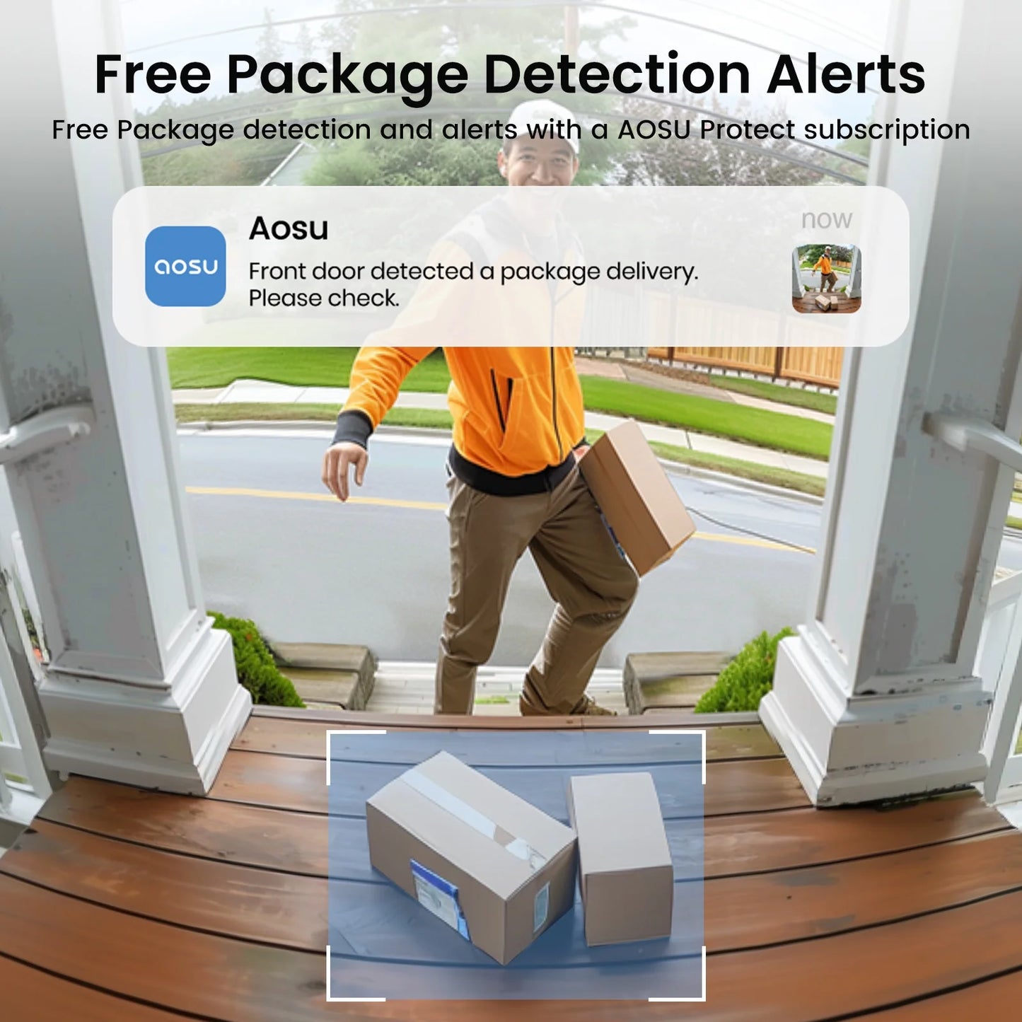 2K /3MP Wireless Doorbell Camera with Chime, Head-To-Toe View Video Doorbell, Smart Parcel Detection, 2 Way Audio, Night Vision