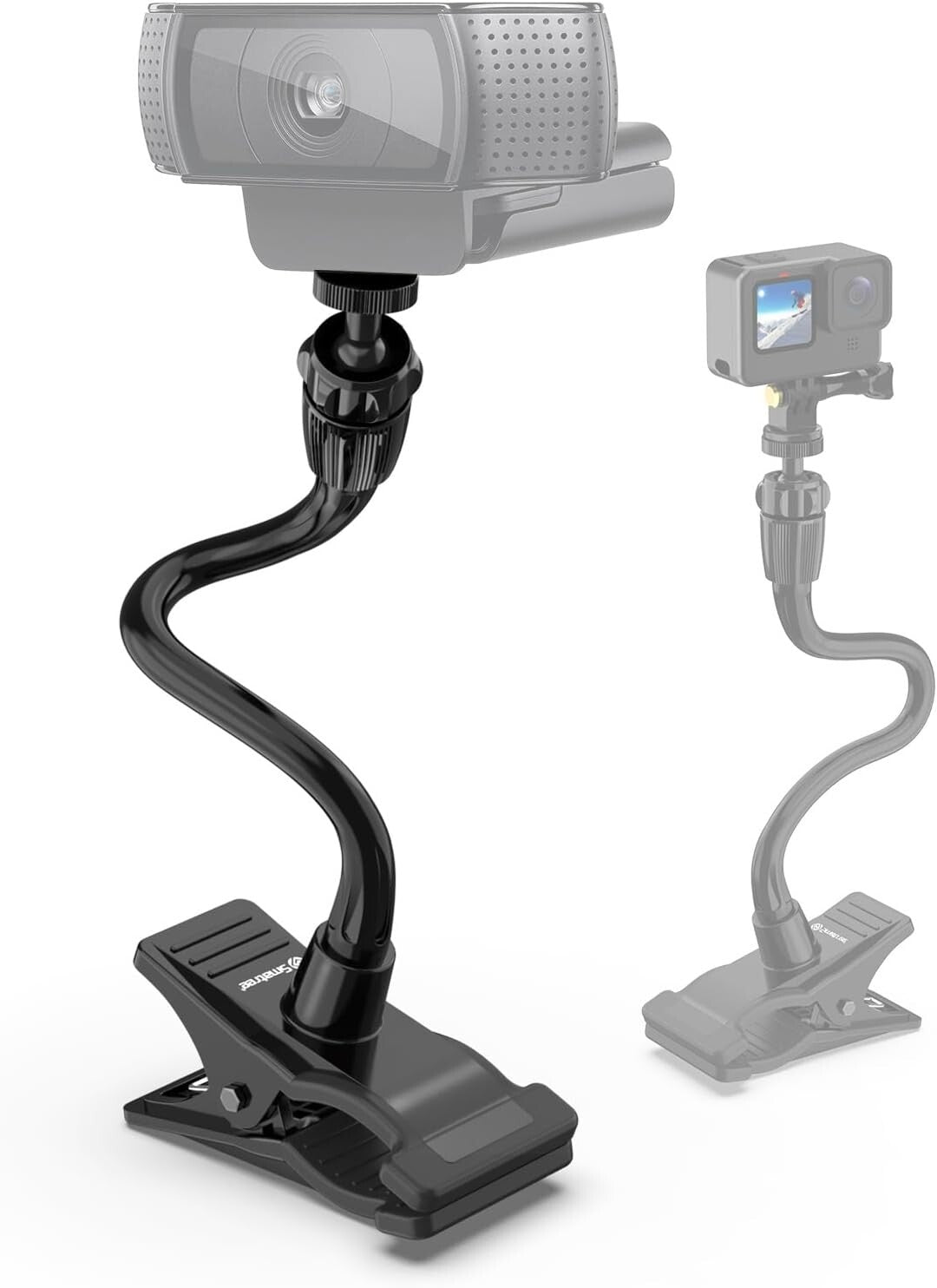 Flexible Gooseneck Clamp Mount 12" Adjustable for Webcam Gopro Photo Video