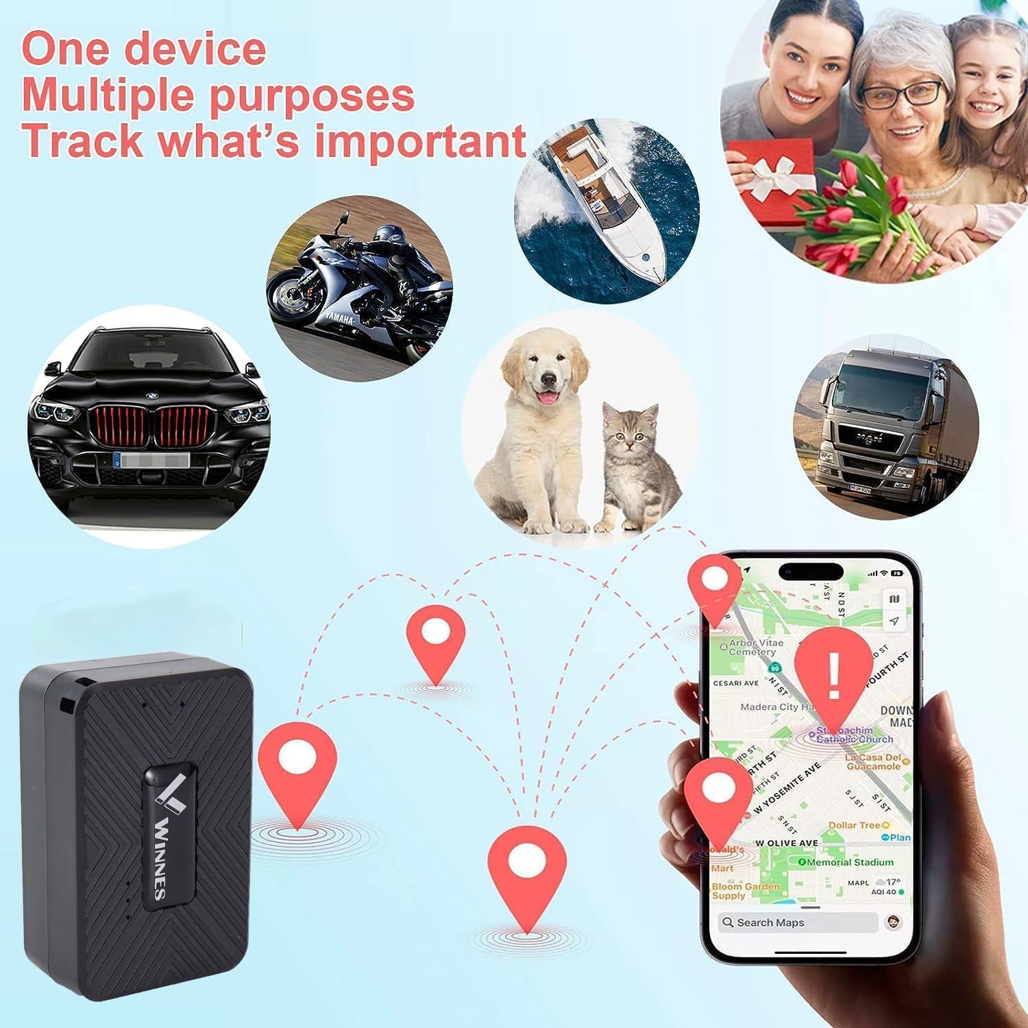 Mini GPS Tracker for Vehicles  4G TK913 Magnetic Worldwide Car Tracking Device No Subscription Anti-Lost GPS Locator Locate by SMS/APP/PC for Vehicles,Kids,Moto,Sim Card Required