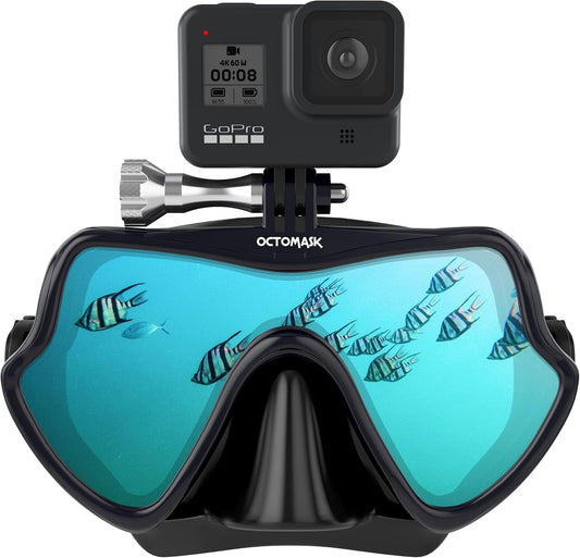 Frameless Scuba Mask W/Mount for All Gopro Hero Cameras for Scuba Diving, Snorkeling, Freediving