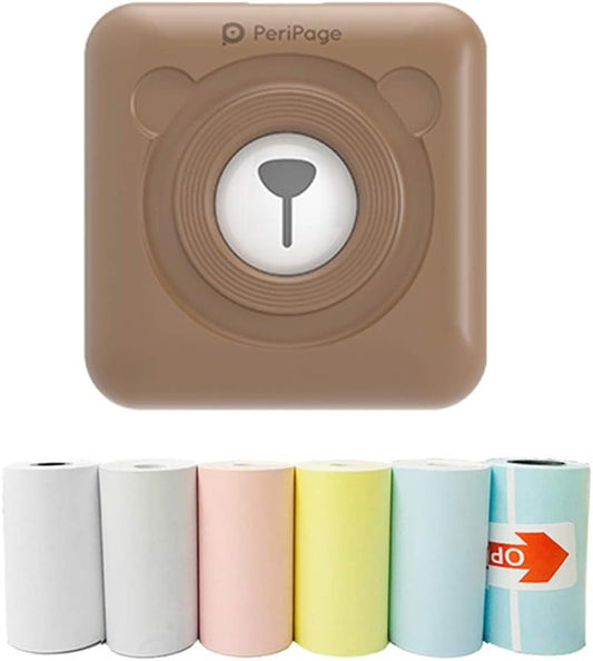 Peripage Mini Portable Paper Photo Pocket Thermal Printer 58 Mm Printing Wireless Bluetooth Android Ios Printers (Brown)