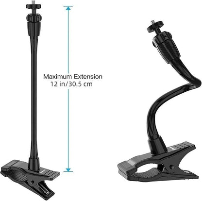 Flexible Gooseneck Clamp Mount 12" Adjustable for Webcam Gopro Photo Video