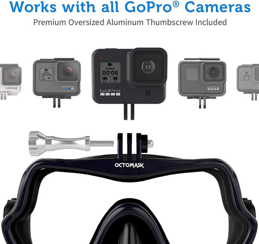 Frameless Scuba Mask W/Mount for All Gopro Hero Cameras for Scuba Diving, Snorkeling, Freediving