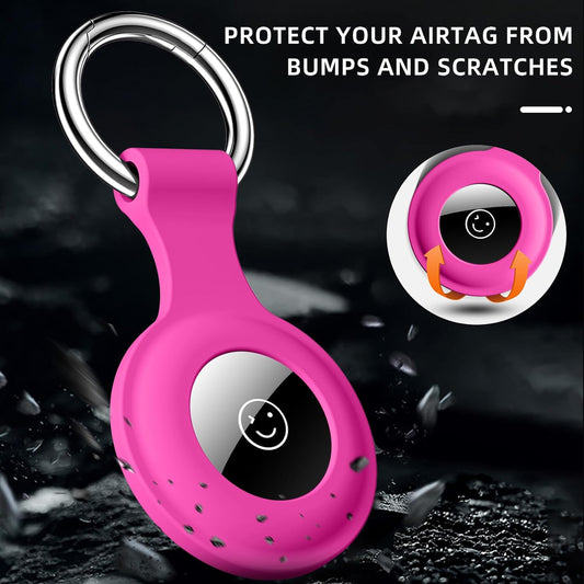 4 Pack for Airtag Holder for Airtag Keychain for Airtag Case Compatible with Apple for Airtags for Keys/Pet Collar/Luggage,Soft Silicone Protective for Airtag Accessories for GPS Finder Tracker