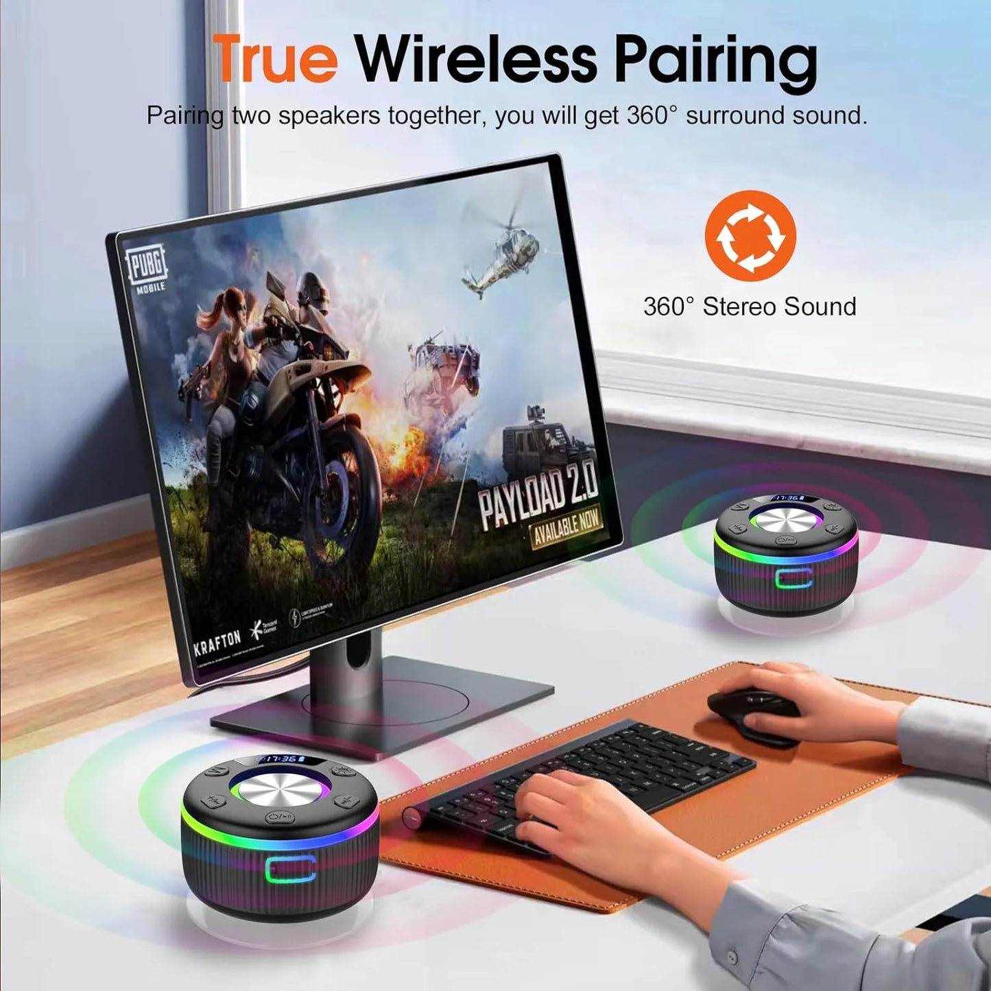 Shower Speaker, Bluetooth Speakers, IPX7 Waterproof Portable Speakers with LED Light, Speakers Bluetooth Wireless Loud Clear Sound, Suction Cup, Time Display for Home/Party/Outdoor/Beach, Gift