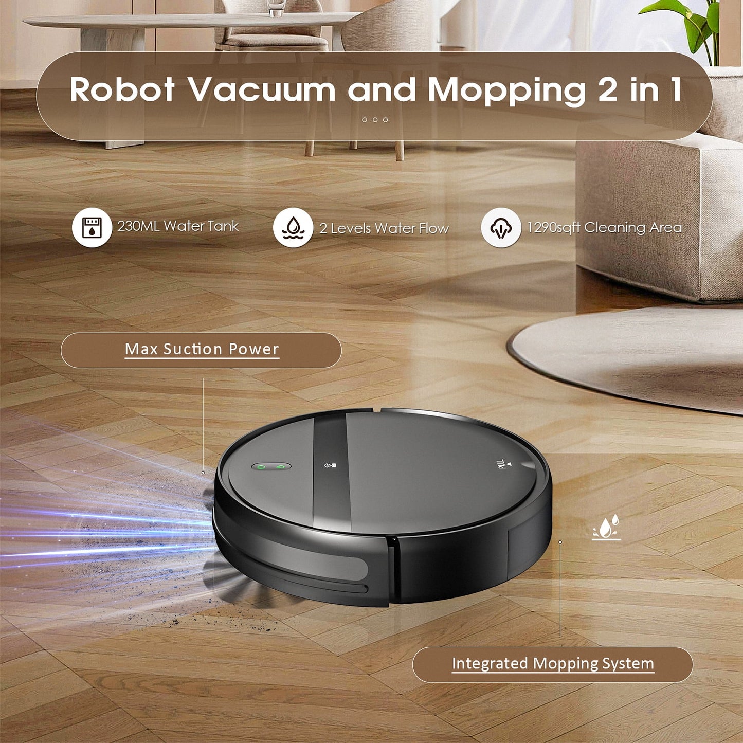 Robot Vacuum G20 Vacuum and Mop Combo for Pet Hair Hard Floor, Wifi/Alexa Control