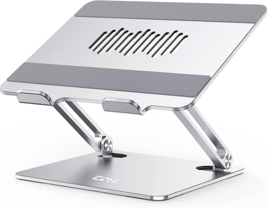 Laptop Stand for Desk, Ergonomic Aluminum Alloy Laptop Holder Adjustable Height Computer Stand Notebook Riser Compatible with Macbook Pro Air, Dell, HP, Lenovo, Samsung More 9-16" Laptops-Silver